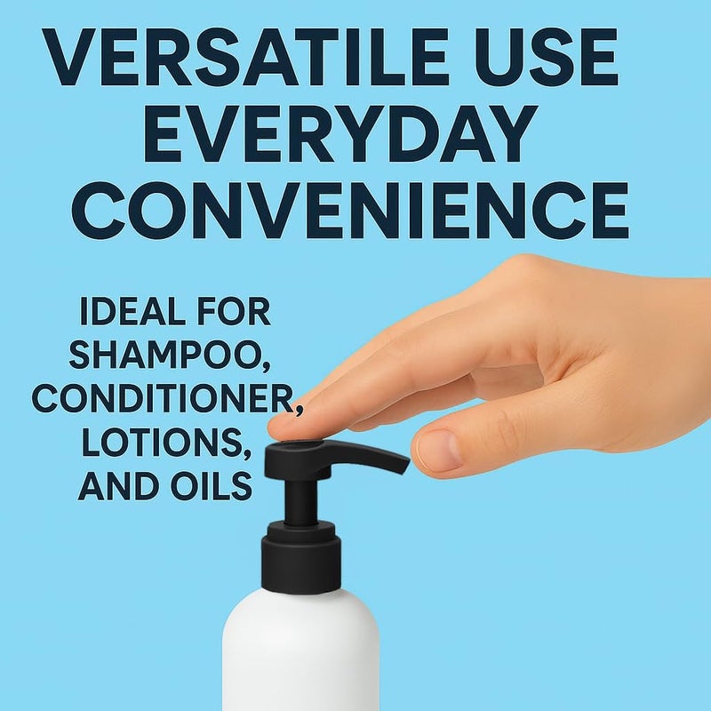 vigor path Universal Shampoo/Conditioner Dispenser Pump for Bottles, Leak Proof, Pump Top Fits 1 L/33.8 oz Bottles, 28/410 Neck Size, Black (Pack of 2) - Image 3